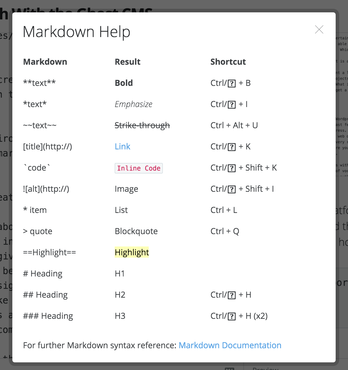 Markdown cheat sheet